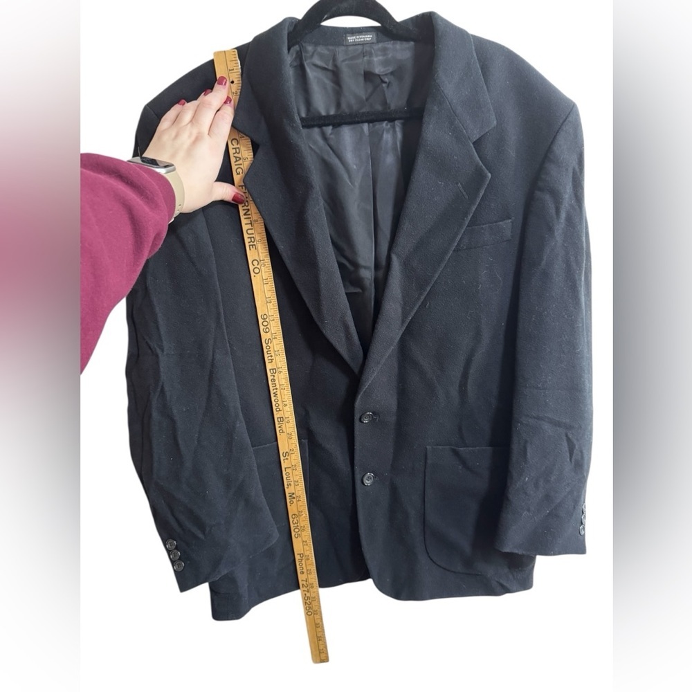 Vintage Black Unbranded Blazer Jacket • Unisex Look • Classic Black - Picture 5 of 8